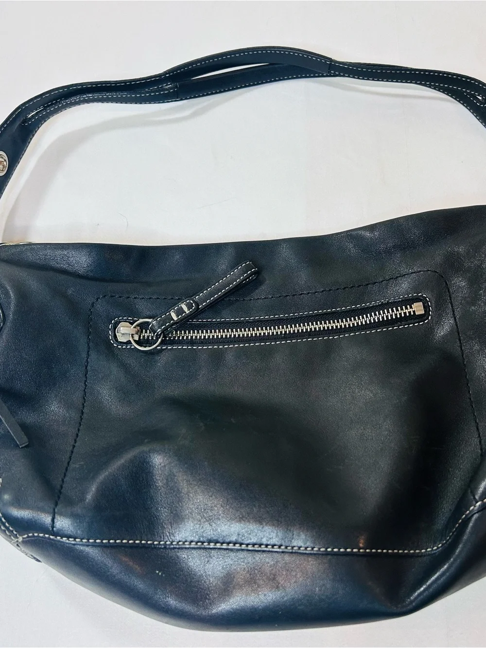 Vintage COACH East West Legacy Shoulder Bag Black Leather Tassel Hangtag Purse